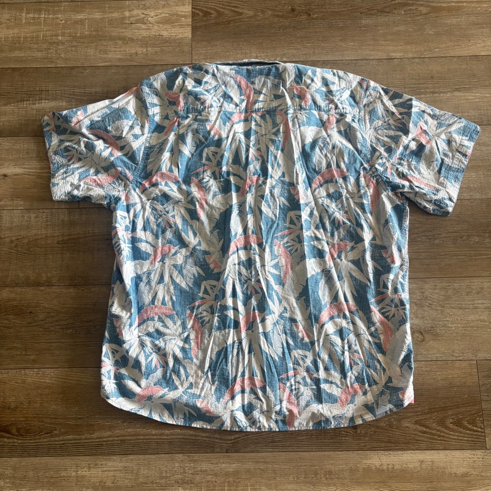 Tommy Bahama Shirt Men XXL Button Down Nova Wave Reverse Print Leaf Short Sleeve - Picture 3 of 8